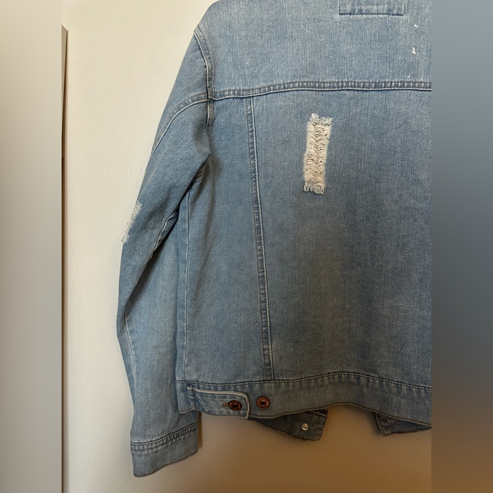 Forever 21 Distressed Blue Denim Jacket - Picture 2 of 9